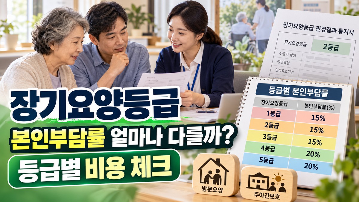 장기요양등급 판정 후, 등급별 본인부담률 얼마나 다를까