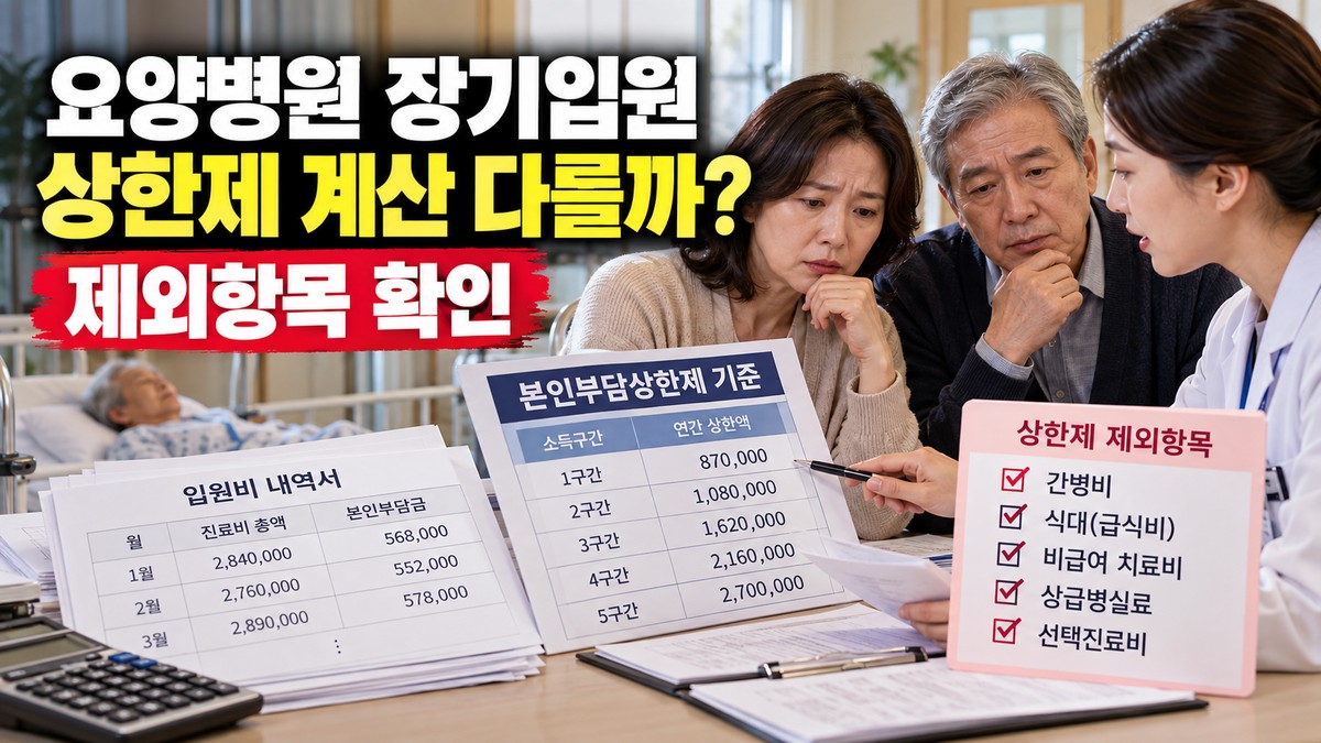 요양병원 장기입원 본인부담상한제, 일반병원과 계산 다를까