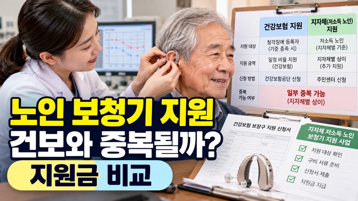 저소득 노인 보청기 지원, 건강보험 지원금과 중복될까
