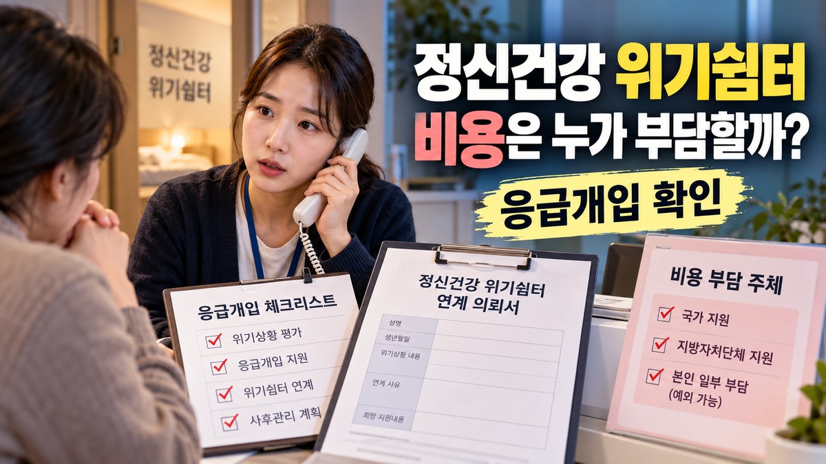 정신건강 위기쉼터·응급개입, 비용은 누가 부담할까