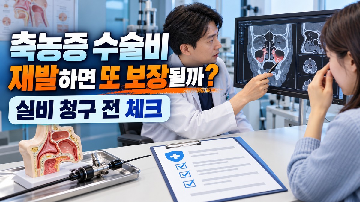 축농증 수술비, 급여 기준과 재발 시 처리