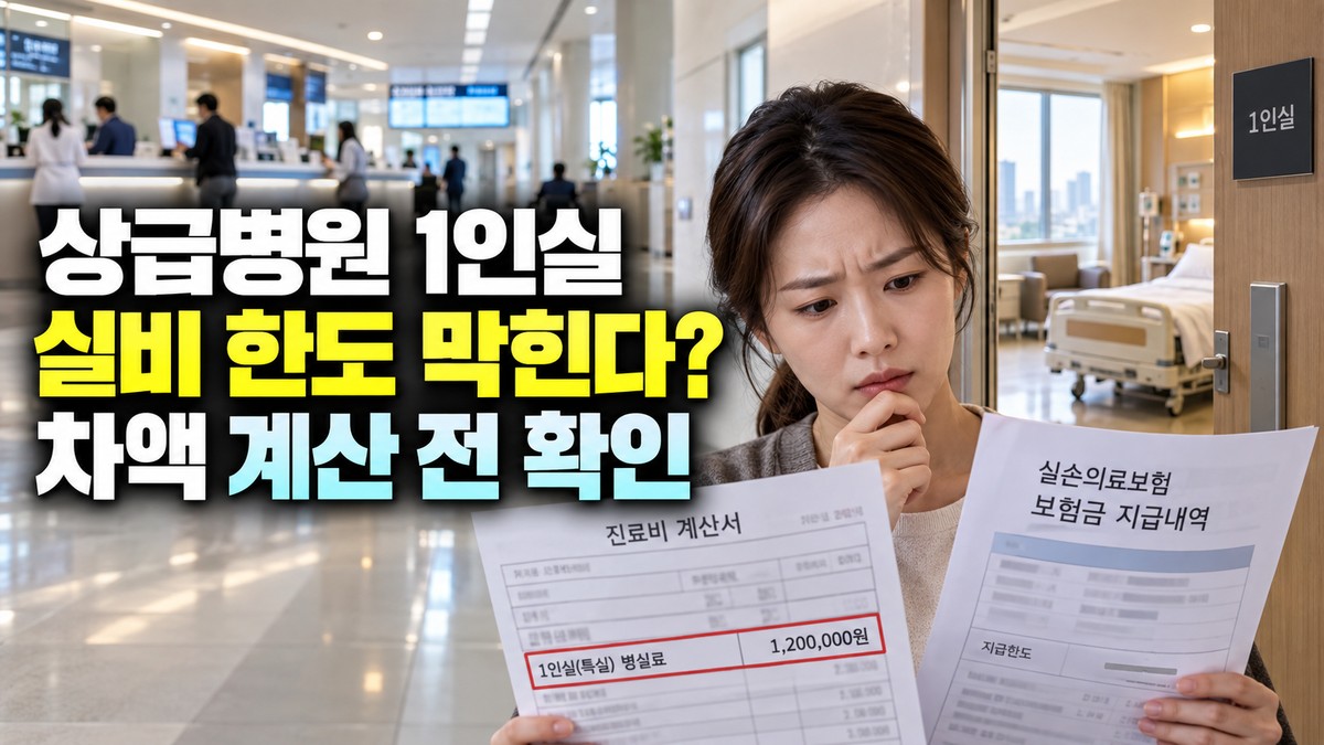 상급종합병원 상급병실료, 실손보험 보장 한도 확인법