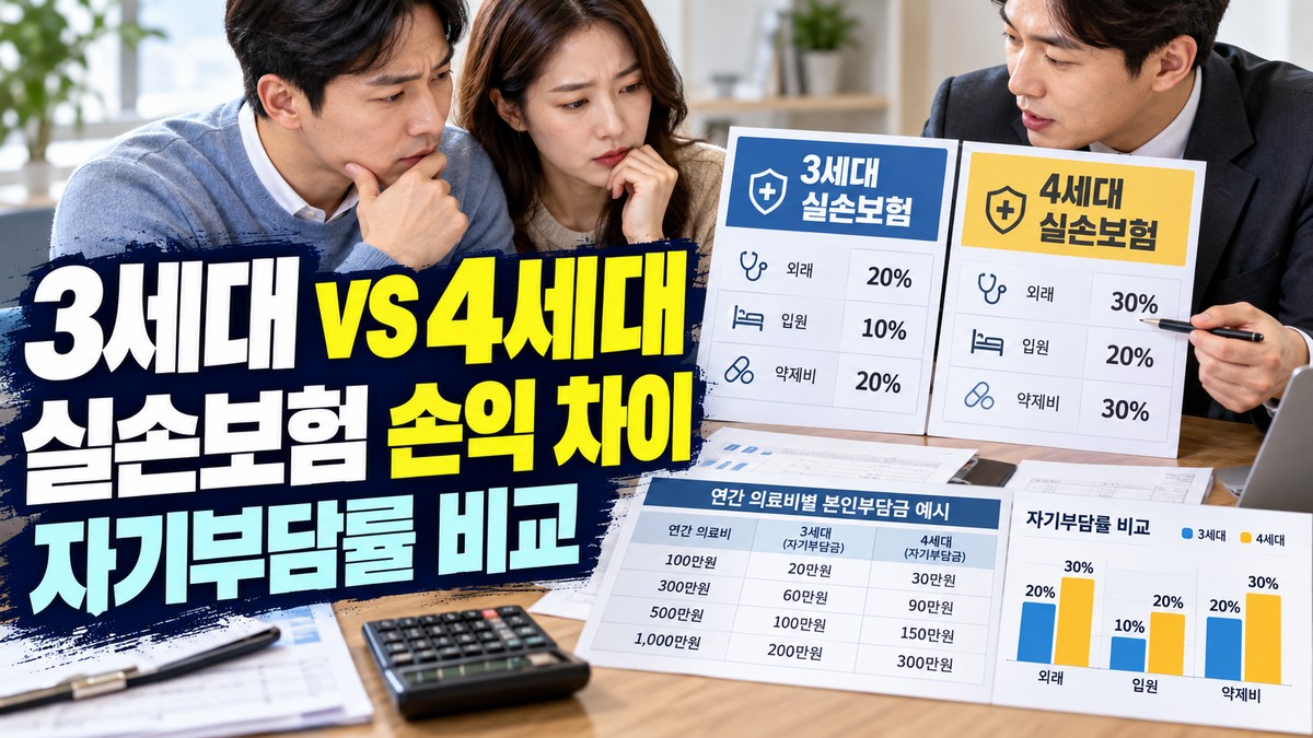 3세대와 4세대 실손보험, 자기부담률 차이로 보는 손익